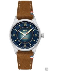 AVI-8 - Flyboy Lafayette Automatic 110Th Anniversary Limited Edition Leather Strap Watch, 42Mm - Lyst