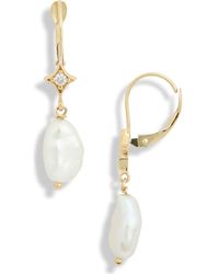 Anzie - Baroque Pearl Drop Earrings - Lyst