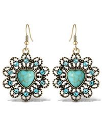 Jessica Simpson - Stone Ornate Heart Earrings - Lyst