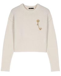 Maje - Sweater With Floral Brooch - Lyst