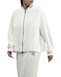 Nike - Sportswear Mixed Media Pleated Bomber Jacket - Lyst