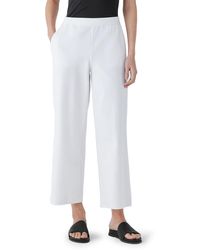Eileen Fisher - Ankle Organic Cotton Blend Ponte Wide Leg Pants - Lyst