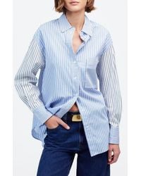 Madewell - Mixed Stripe Oversize Cotton Poplin Button-Up Shirt - Lyst