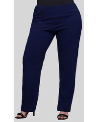 24seven Comfort Apparel - High Waist Straight Leg Pants - Lyst