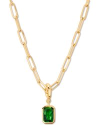 Brook and York - Mackenzie Birthstone Paper Clip Chain Pendant Necklace - Lyst