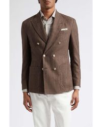 Eleventy - Double Breasted Wool Blend Sport Coat - Lyst