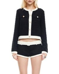 Lioness - Riviera Contrast Trim Tweed Jacket - Lyst