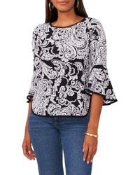 Chaus - Paisley Print Bell Sleeve Top - Lyst