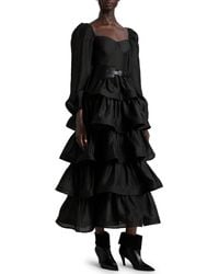 & Other Stories - & Tiered Skirt Long Sleeve Midi Dress - Lyst
