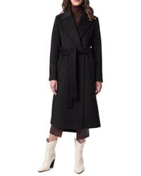 Bernardo - Belted Wool Blend Longline Coat - Lyst
