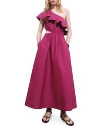 Mango - Asymmetric Cutout One-Shoulder Maxi Dress - Lyst