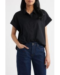 Spanx - Oversize Short Sleeve Cotton Button-Up Shirt - Lyst