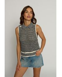 Central Park West - Sleeveless Cropped Open Stitch Top - Lyst