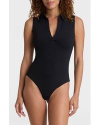 Commando - Sleeveless V-Neck Polo Neoprene Bodysuit - Lyst