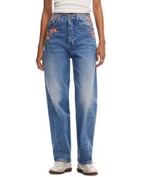 Desigual - Carina Embroidered Straight Leg Jeans - Lyst