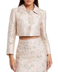 Mac Duggal - Pearl Button Brocade Cropped Jacket - Lyst