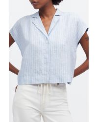 Madewell - Boxy Cap Sleeve Linen Camp Shirt - Lyst