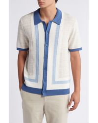 Wax London - Tellaro Pointelle Knit Button-up Shirt - Lyst