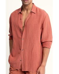 AUTO-REPLY™ - Andrew Solid Linen Blend Button-Up Shirt - Lyst