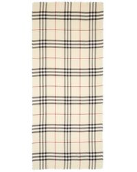 Burberry - Check Lightweight Wool Scarf - Lyst