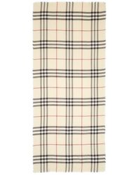 Burberry - Check Lightweight Wool Scarf - Lyst