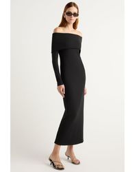 MODERN CITIZEN - Morgan Split Foldover Jersey Dress - Lyst