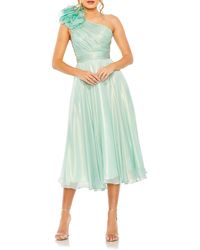 Ieena for Mac Duggal - Rosette One-shoulder Iridescent A-line Dress - Lyst