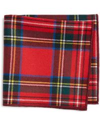 CLIFTON WILSON - Tartan Plaid Wool Pocket Square - Lyst