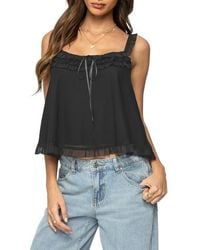Edikted - Ruffle Mesh Babydoll Tank Top - Lyst