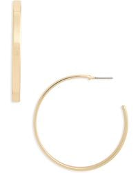 Nordstrom - Sleek Flat Hoop Earrings - Lyst