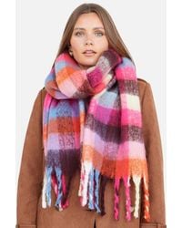 Yumi' - Color Block Super Fluffy Scarf - Lyst