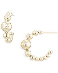 Eden Presley - Small Beaded 14K Huggie Hoop Earrings - Lyst