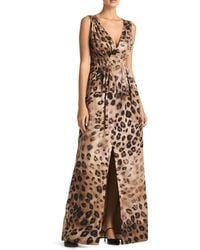 St. John - Painted Leopard Print Maxi Dress - Lyst