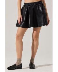 Astr - Chelsey Flare Faux Leather Miniskirt - Lyst
