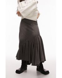 TOPSHOP - Paneled Denim Maxi Skirt - Lyst