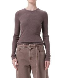 Agolde - Delphi Slim Fit Ribbed T-Shirt - Lyst