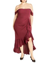 City Chic - Rosabella Off The Shoulder Maxi Dress - Lyst
