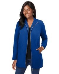 Jessica London - Stretch Cotton Zip Front Hi-Low Jacket - Lyst
