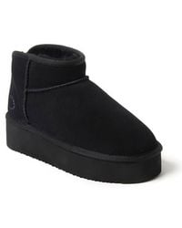 Dearfoams - Fireside Kingston Genuine Shearling Platform Bootie - Lyst