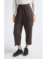 Undercover - Crop Linen Straight Leg Pants - Lyst