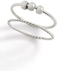 Mint & Lily - Dainty Stackable Beaded Fidget Set Ring - Lyst