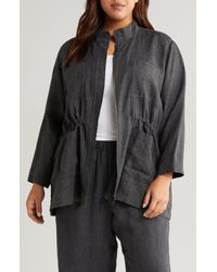 Eileen Fisher - Stand Collar Organic Linen Jacket - Lyst