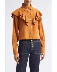 Ulla Johnson - Matilde Ruffle Suede Jacket - Lyst