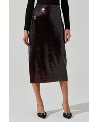 Astr - Dova Sequin Midi Skirt - Lyst