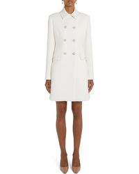 Versace - Double Breasted Stretch Crepe Coat - Lyst