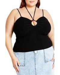 City Chic - Rib Knit Tank Top - Lyst