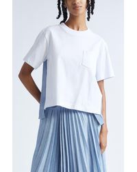 Sacai - Mixed Media Jersey & Denim Pocket T-Shirt - Lyst