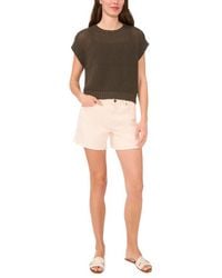 Halogen® - Open Stitch Cotton Crop Sweater Vest - Lyst