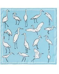 Lost Pattern - Little Egret Silk Pocket Square - Lyst