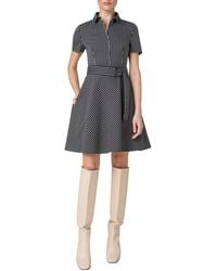 Akris Punto - Stripe Stretch Cotton Blend A-line Dress - Lyst